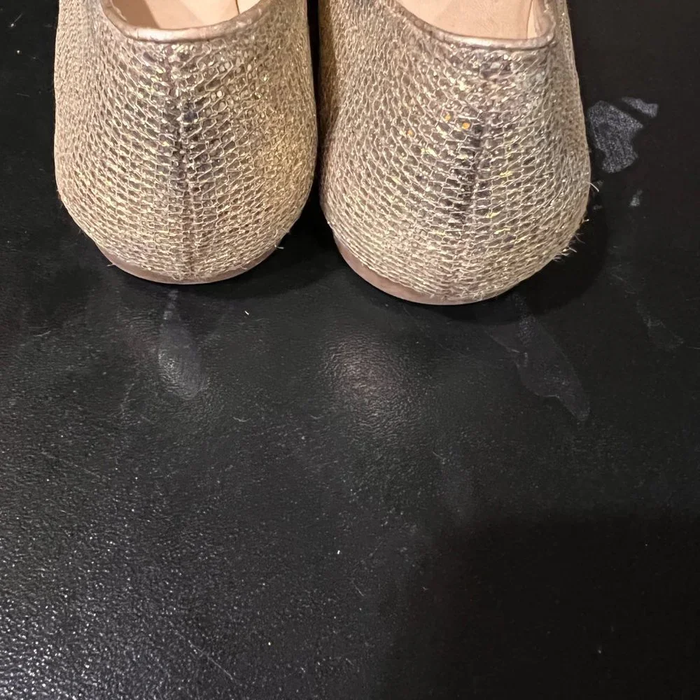 Kate Spade 6.5 glitter gold ballet flats